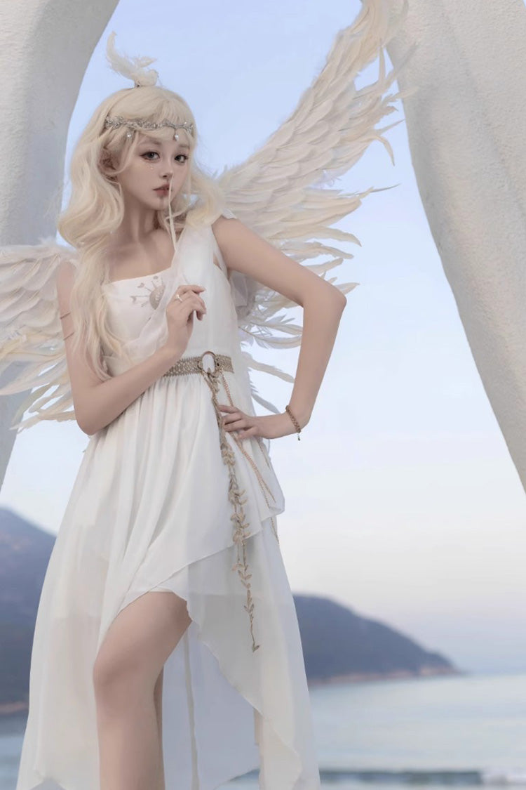 White Sleeveless Tears of Themis Greek Style Gothic Lolita Jsk Dress