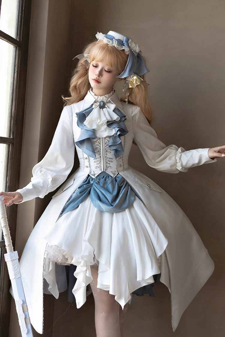 White Mermaid Bone Embroidery Ouji Fashion Handsome Lolita Skirt