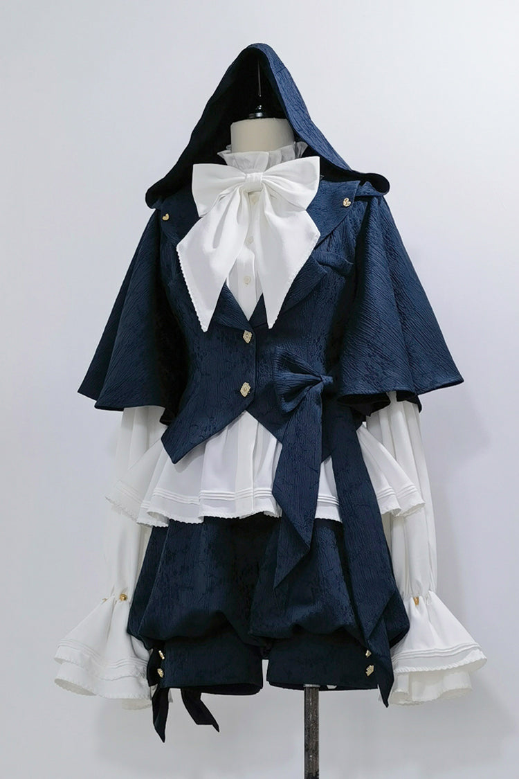 Blue Rabbit Hunt Bowknot Vintage Prince Ouji Lolita Coat