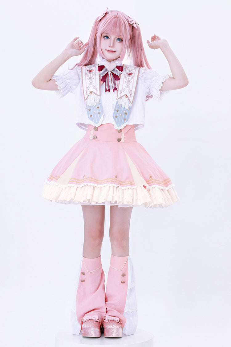 Pink Messenger of Heaven Ruffle Sweet Princess Lolita Skirt