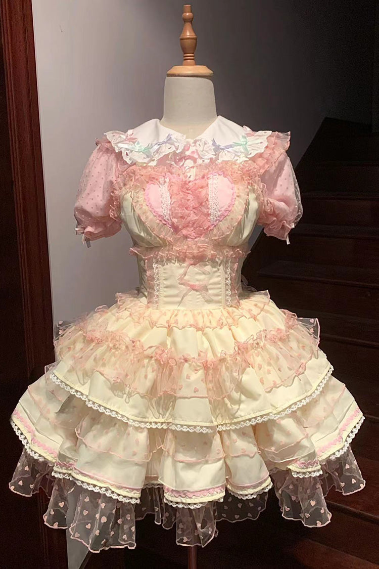 Pray for Dopamine Multi-layer Ruffle Lace Sweet Lolita Jsk Dress 5 Colors