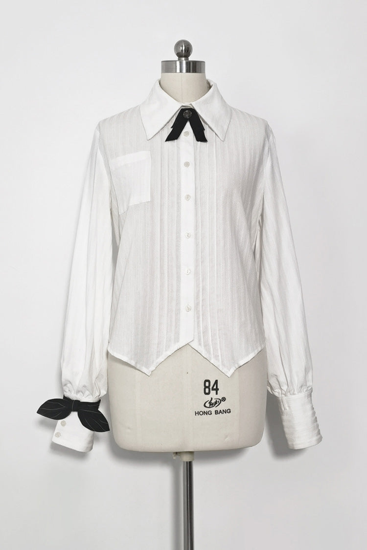 White Long Sleeves Secret Morning Paper Ouji Fashion Lolita Blouse