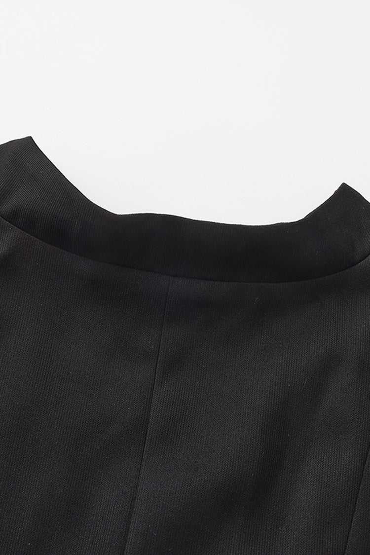 Black Immortal Silent Agent Sleeveless Ruffle Ouji Fashion Vintage Elegant Prince Lolita Long Coat