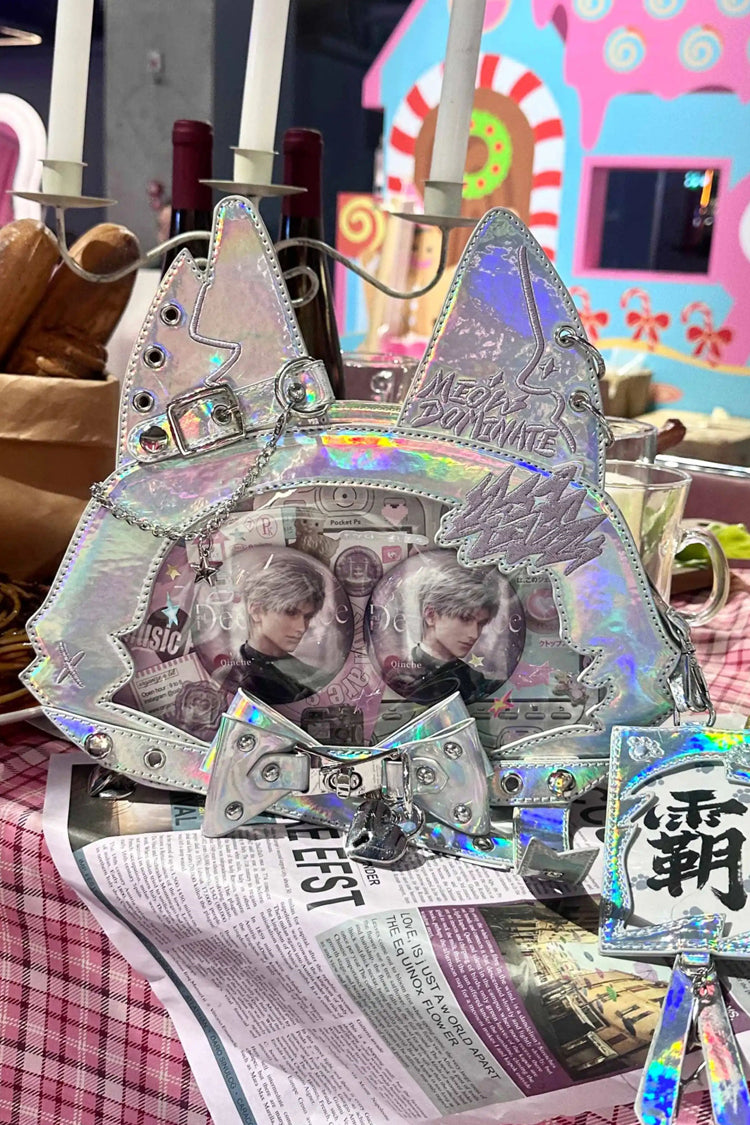 Domineering Cat Cat Ears Print Bowknot Gothic Lolita Crossbody Bag 9 Colors