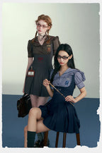 Academic Department Set Joint Fish Bone Waist Strap Skirt College Style Suit Academy Style