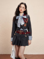 Academic Department Set Joint Skirt A-shaped Skirt College Pleated Skirt