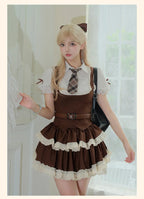 Academy Shirt Skirt Set Removable Belt Tie Autumn Classic Lolita