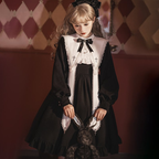 Gothic Lolita Black Anthem Cross Long Sleeve Lolita Autumn Dress
