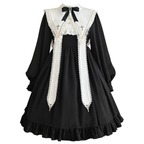 Gothic Lolita Black Anthem Cross Long Sleeve Lolita Autumn Dress