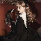 Gothic Lolita Black Anthem Cross Long Sleeve Lolita Autumn Dress