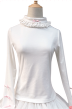Autumn and Winter Lolita Long-sleeved Turtleneck Inner Soft Bottoming Shirt Sweetheart Top Blouse