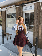 Classic Lolita Red Autumn and Winter Plus Size Long-sleeved 3XL Lolita Dress