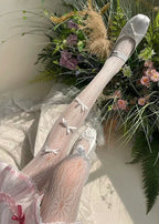 Ballet Style Lolita Stockings with Daisy Patterned Lace Tights Lolita Accessories