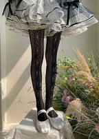 Ballet Style Lolita Stockings with Daisy Patterned Lace Tights Lolita Accessories