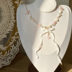 Lolita Necklace Ballet Style Pearl Streamer Bow Exquisite Dream Pentagram Sweet