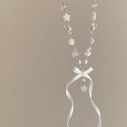 Lolita Necklace Ballet Style Pearl Streamer Bow Exquisite Dream Pentagram Sweet