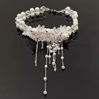Baroque White Floral Pearl Choker Lolita Elegant Necklace Wedding