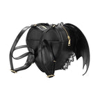 Black Bat Wing Backpacks PU Gothic Zipper Backpack
