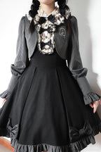 Black Classic Light Lolita Dress Ruffle Bowknot Long Sleeve OP