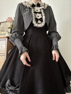 Black Classic Light Lolita Dress Ruffle Bowknot Long Sleeve OP