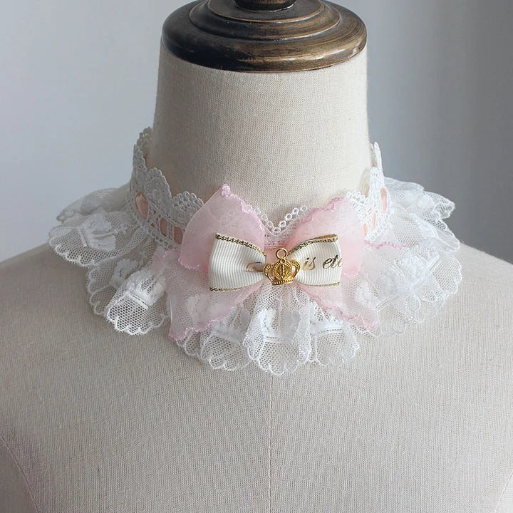 Lolita Necklace Black Court Vintage Gorgeous Lace Bow Decorative Lolita Accessories