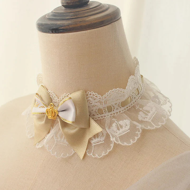 Lolita Necklace Black Court Vintage Gorgeous Lace Bow Decorative Lolita Accessories