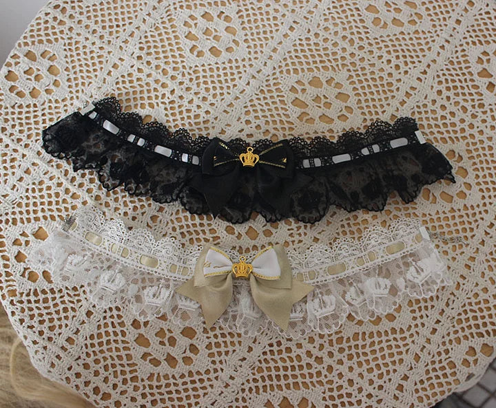 Lolita Necklace Black Court Vintage Gorgeous Lace Bow Decorative Lolita Accessories
