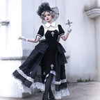Black Elegant High Gothic Lolita Dress Fishtail SK