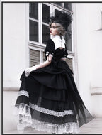 Black Elegant High Gothic Lolita Dress Fishtail SK