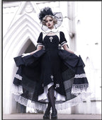 Black Elegant High Gothic Lolita Dress Fishtail SK