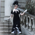 Black Elegant High Gothic Lolita Dress Fishtail SK