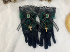 Black Lolita Handmade Gothic Elegant Lace Gloves Sleeve Accessories