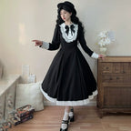 Classic Lolita Black Long Sleeve Long Dress Long Sleeve Lolita OP Dress