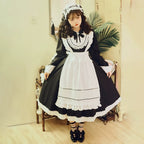 Classic Lolita Black Long Sleeve Long Dress Long Sleeve Lolita OP Dress