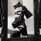 Lolita Shoes Black Punk Goth High Heels Marie Jean Sweet Cool Style