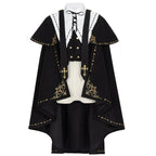 Black Silk Gothic OP Dress Lolita Cloak Set Lolita Coats