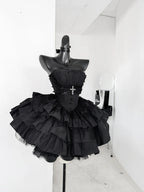 Gothic Lolita Black Swan Cake  Lace Lolita Short Dress