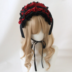 Lolita Hair Accessories Black and White Headgear Lace Bow Headband KC