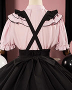 Black-pink Sweetheart Bow Lolita Outfit Goth Romance Kawaii