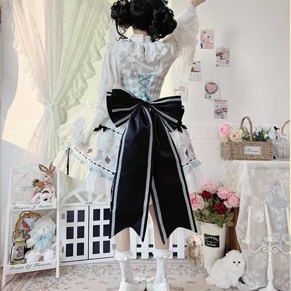 Blue Sweet Cute Lolita Spring Summer Daily Sweet Suspender Dress JSK