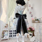Blue Sweet Cute Lolita Spring Summer Daily Sweet Suspender Dress JSK