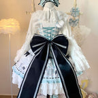 Blue Sweet Cute Lolita Spring Summer Daily Sweet Suspender Dress JSK