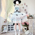 Blue Sweet Cute Lolita Spring Summer Daily Sweet Suspender Dress JSK