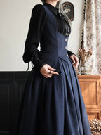 British Style Classic Lolita Skirt Striped Plaid Elegant SK Multi color Gray Blue Long Skirt Lolita Dresses