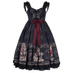Caged Bird Black Goth Lolita Dress Jump Skirt JSK Elegant Long Dresses