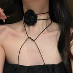 Camellia Necklace Elegant Lolita Accessory Bridal Choker Fairy Tie