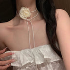Camellia Necklace Elegant Lolita Accessory Bridal Choker Fairy Tie