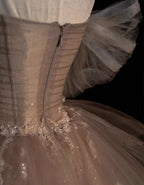 Champagne Glamorous Evening Gown French Elegant Princess Prom Dress Plus Size for Women