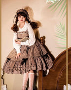 Chocolate Brown Classic Lolita JSK Dress Set Plus Size 3XL Lolita Dress  Jumper Skirt