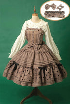 Chocolate Brown Classic Lolita JSK Dress Set Plus Size 3XL Lolita Dress  Jumper Skirt